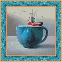 Ship in glass DINA Stitch